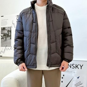 남성 남자 포인트 패턴 패딩 점퍼 빅사이즈 큰사이즈 데일리 캐주얼 겨울 아우터 M L XL 2XL 3XL 자켓 점퍼 코트