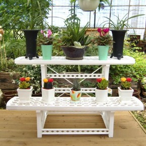 튼튼한 조립식 화분용 2단 정리대 홈인테리어